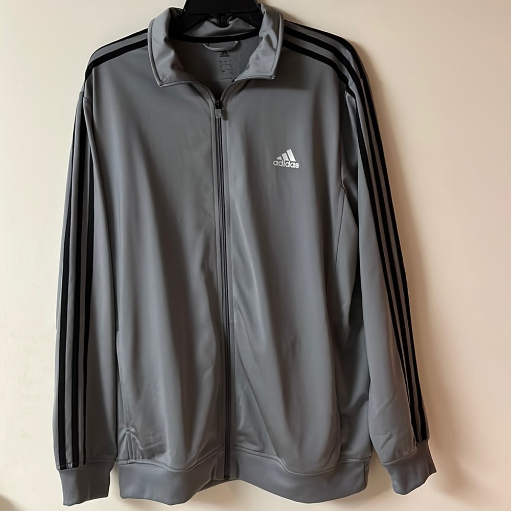 Men’s Adidas grey and black full zip jacket
